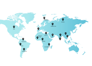 Muez Hest Global client reach map